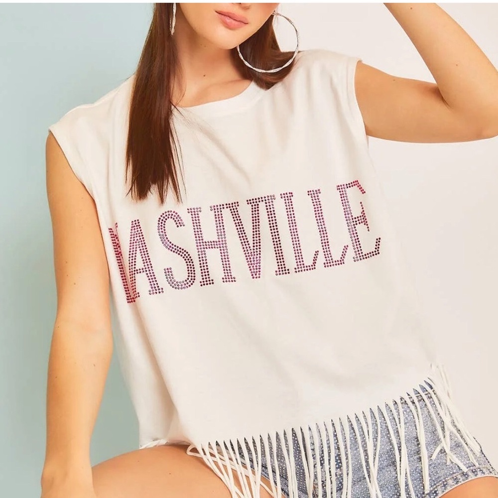 🌟NEW⭐️White Fringe Sleeveless Top